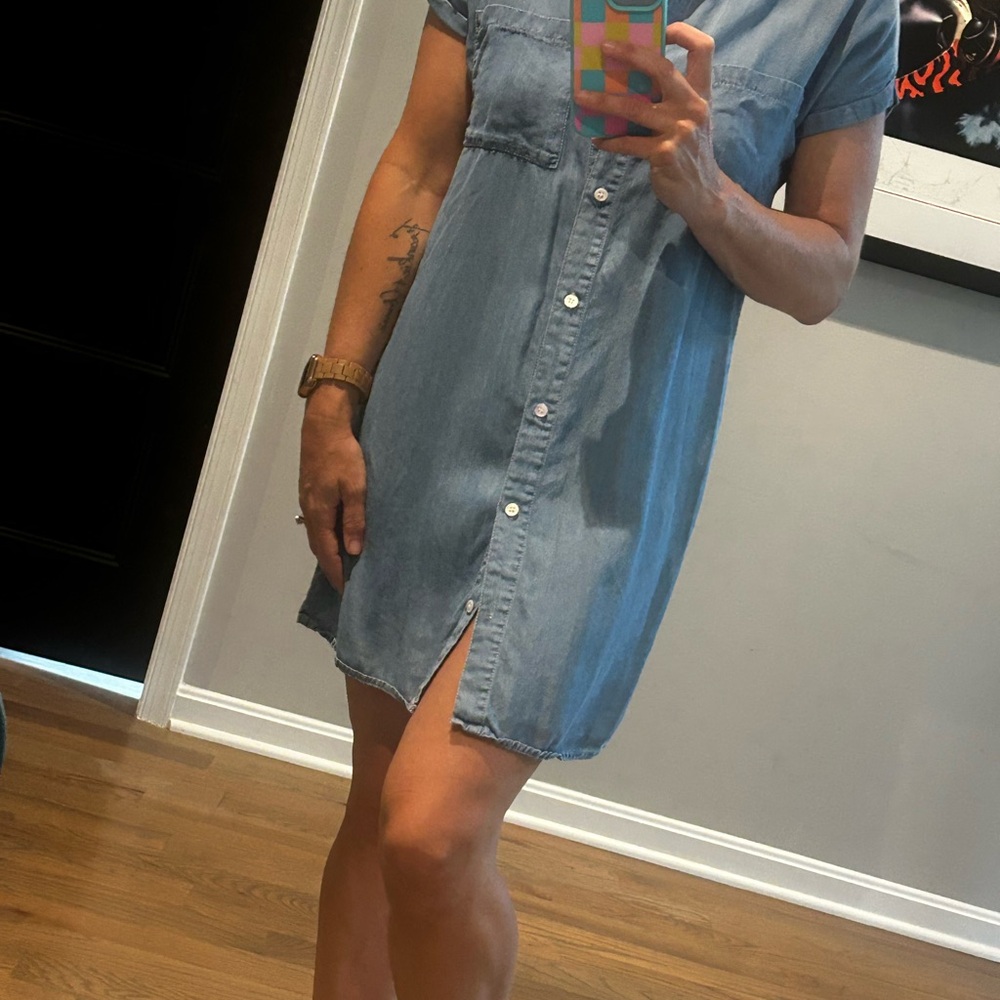 Denim Button-Up Dress